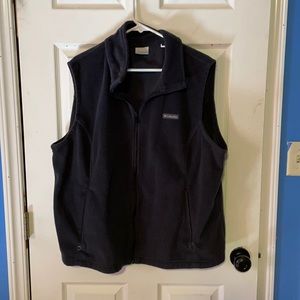EUC Columbia 3X fleece vest in charcoal grey.